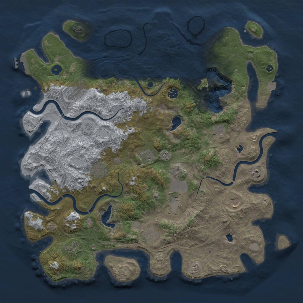 Rust Map: Procedural Map, Size: 4500, Seed: 116926385, 17 Monuments