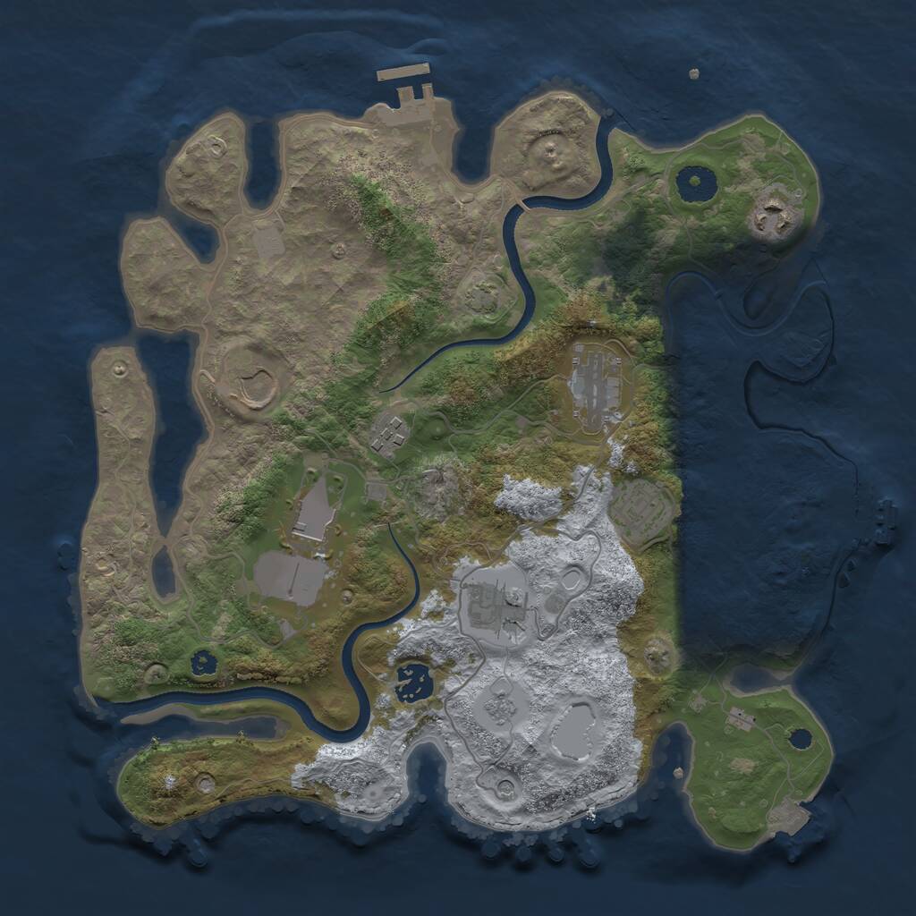Rust Map: Procedural Map, Size: 3500, Seed: 1521013424, 14 Monuments