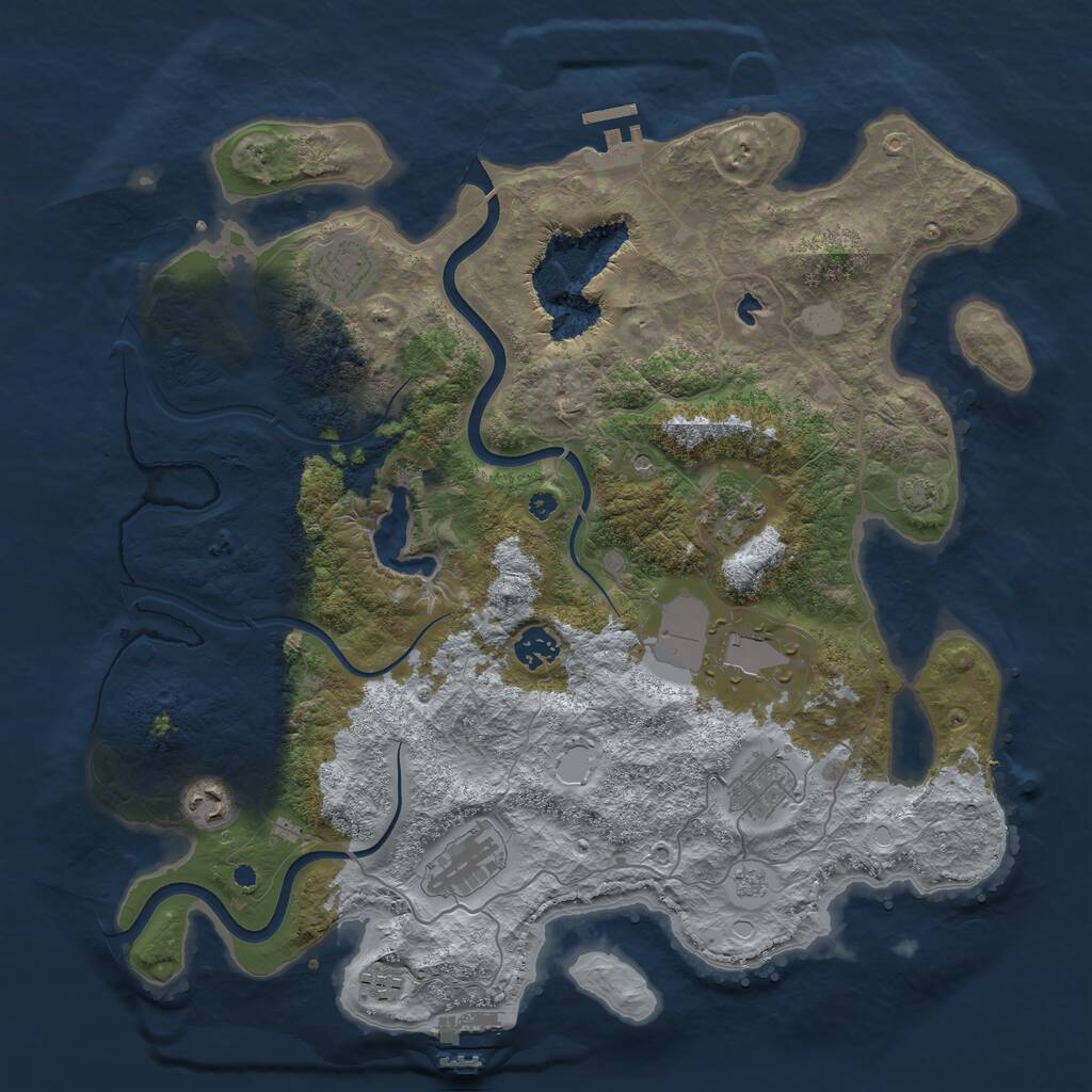 Rust Map: Procedural Map, Size: 4000, Seed: 97372, 14 Monuments