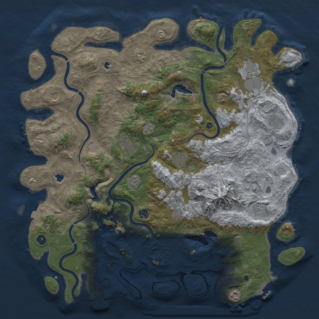 Rust Map: Procedural Map, Size: 5000, Seed: 1448441785, 17 Monuments