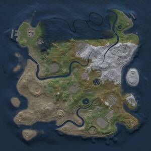 Thumbnail Rust Map: Procedural Map, Size: 3500, Seed: 886425, 16 Monuments