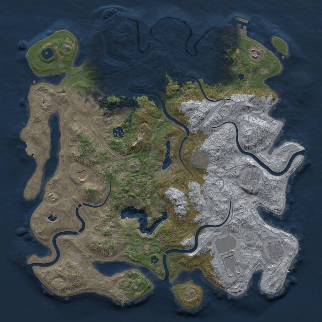 Rust Map: Procedural Map, Size: 4250, Seed: 1066510269, 15 Monuments