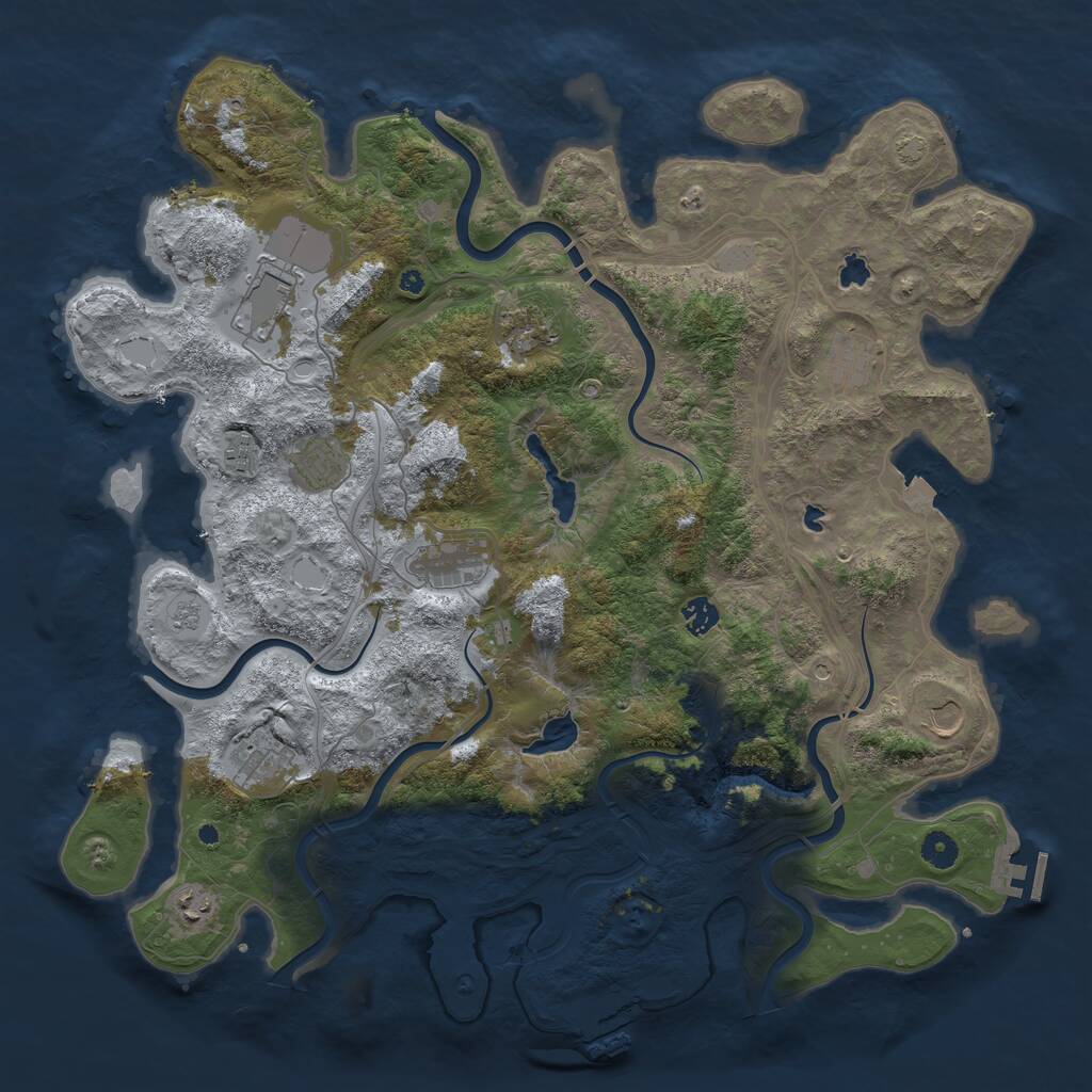 Rust Map: Procedural Map, Size: 4500, Seed: 1996753358, 16 Monuments
