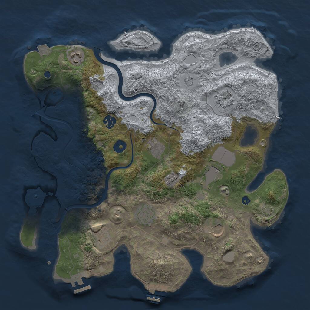 Rust Map: Procedural Map, Size: 3650, Seed: 181260, 15 Monuments
