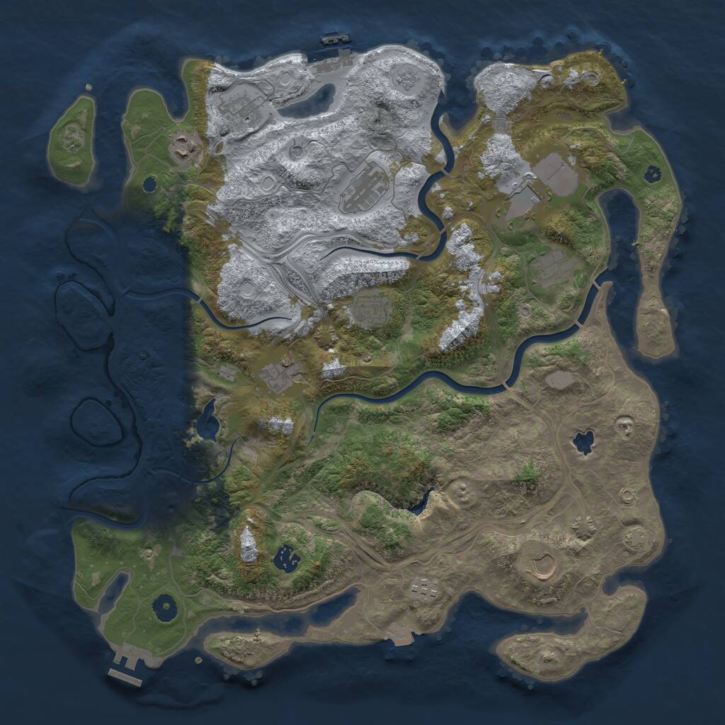 Rust Map: Procedural Map, Size: 4250, Seed: 153245, 16 Monuments