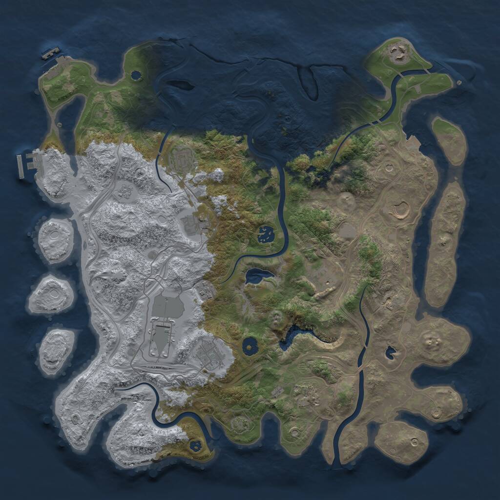 Rust Map: Procedural Map, Size: 4250, Seed: 5421259, 16 Monuments