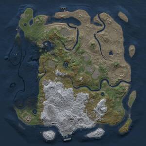 Thumbnail Rust Map: Procedural Map, Size: 4300, Seed: 77476891, 17 Monuments
