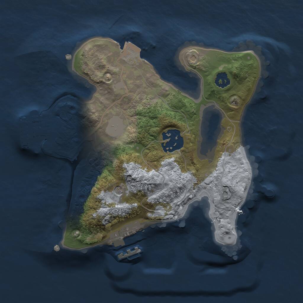 Rust Map: Procedural Map, Size: 2000, Seed: 93255690, 5 Monuments