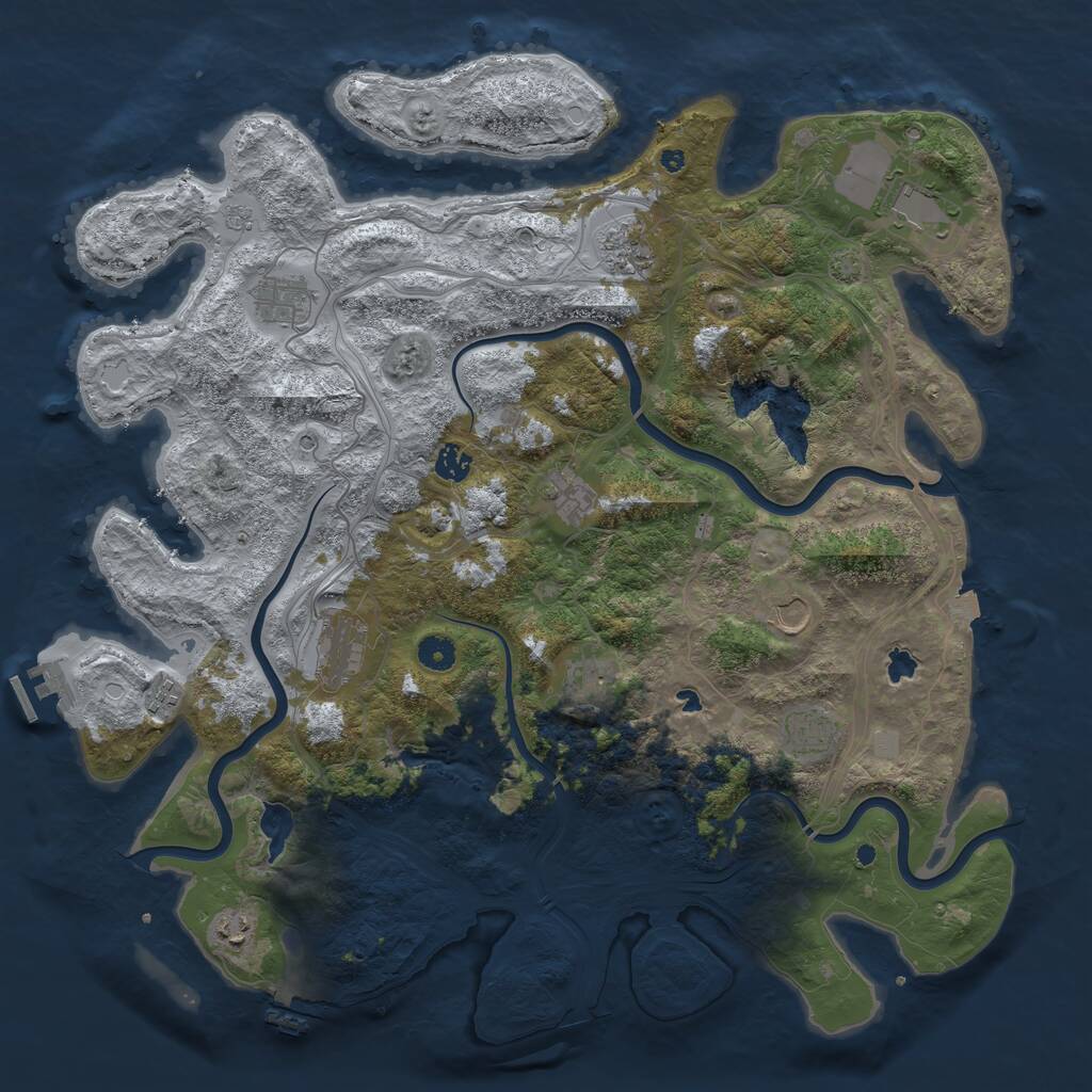 Rust Map: Procedural Map, Size: 4500, Seed: 1571256173, 17 Monuments