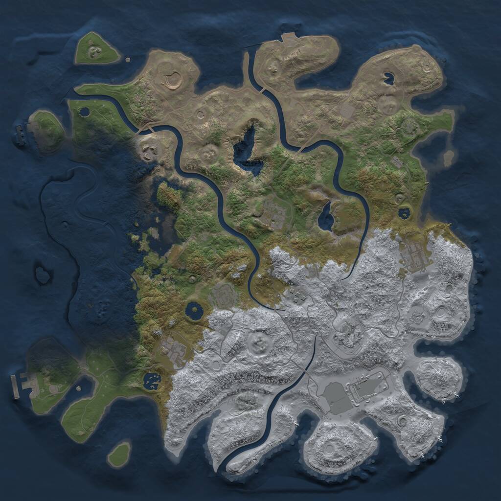 Rust Map: Procedural Map, Size: 4200, Seed: 149629465, 17 Monuments