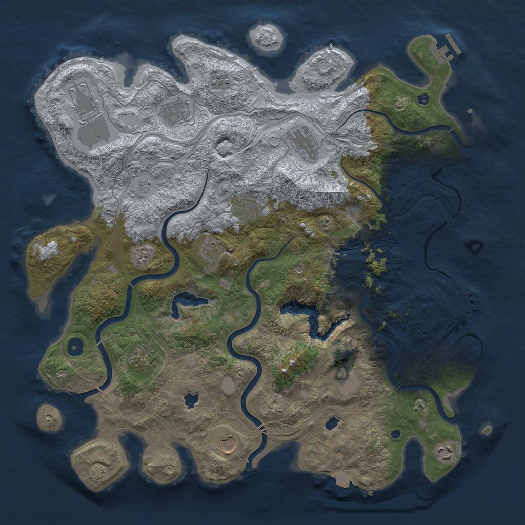 Rust Map: Procedural Map, Size: 4500, Seed: 225192698, 16 Monuments