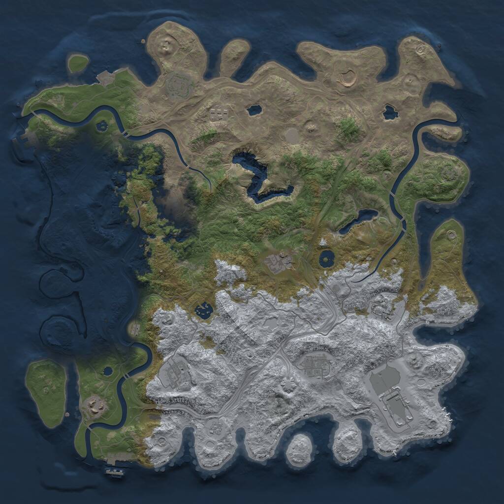 Rust Map: Procedural Map, Size: 4500, Seed: 202594, 17 Monuments