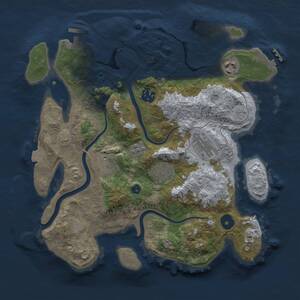 Thumbnail Rust Map: Procedural Map, Size: 3200, Seed: 16876947, 12 Monuments