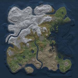 Thumbnail Rust Map: Procedural Map, Size: 3700, Seed: 922220113, 15 Monuments