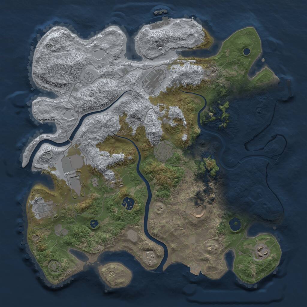 Rust Map: Procedural Map, Size: 3700, Seed: 922220113, 15 Monuments