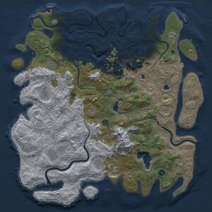 Thumbnail Rust Map: Procedural Map, Size: 5000, Seed: 710198860, 17 Monuments