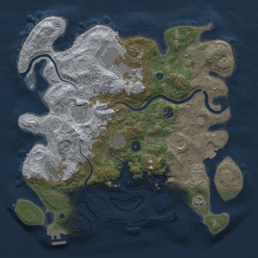 Rust Map: Procedural Map, Size: 3750, Seed: 1312206878, 15 Monuments