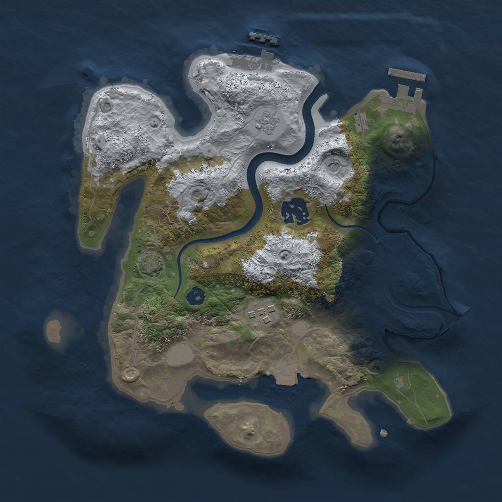 Rust Map: Procedural Map, Size: 2700, Seed: 98140848, 8 Monuments