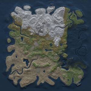 Thumbnail Rust Map: Procedural Map, Size: 5000, Seed: 696003841, 17 Monuments