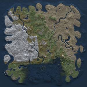 Thumbnail Rust Map: Procedural Map, Size: 6000, Seed: 10948, 17 Monuments