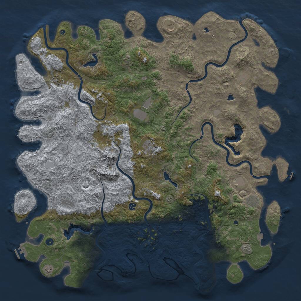 Rust Map: Procedural Map, Size: 6000, Seed: 10948, 17 Monuments