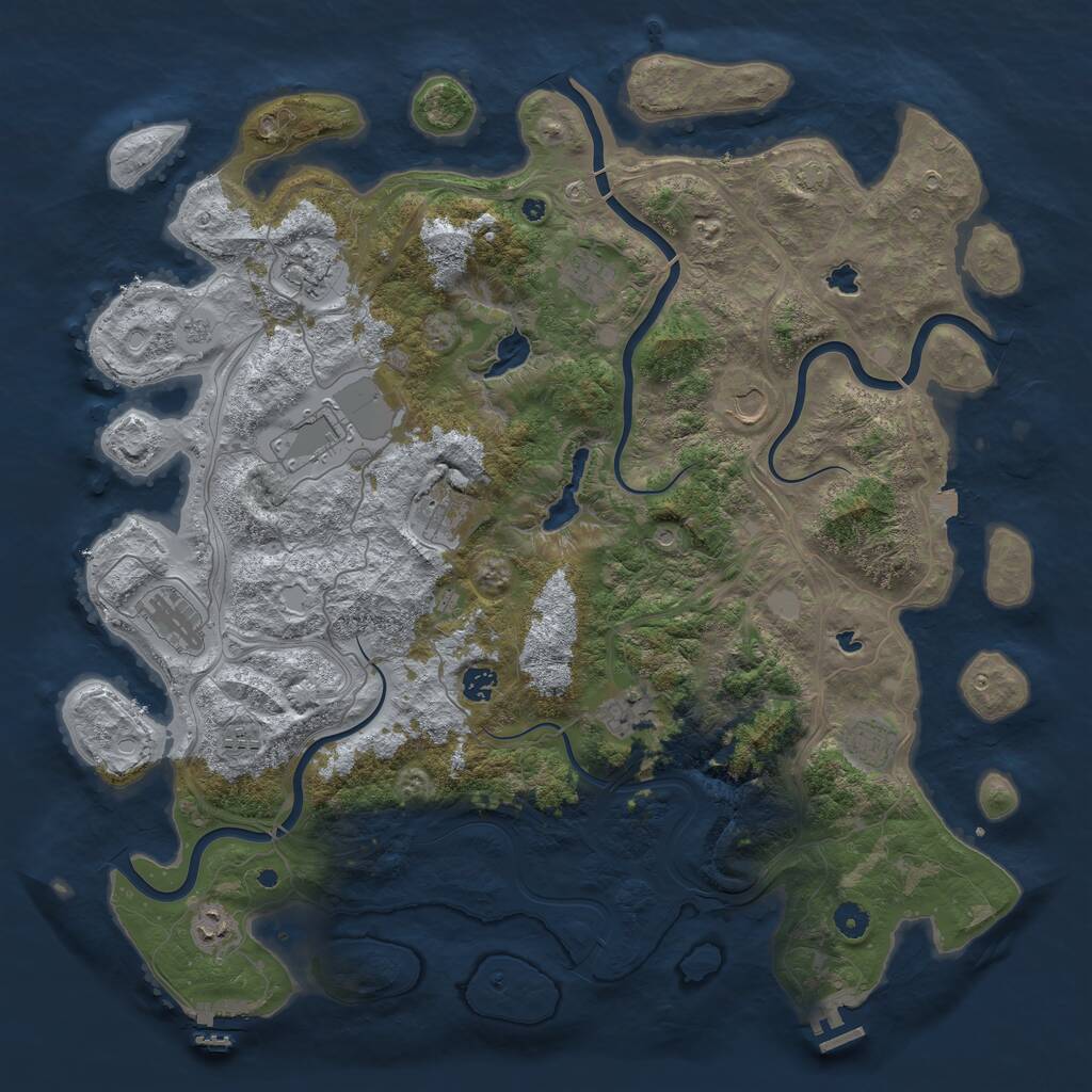 Rust Map: Procedural Map, Size: 4700, Seed: 1857913469, 17 Monuments