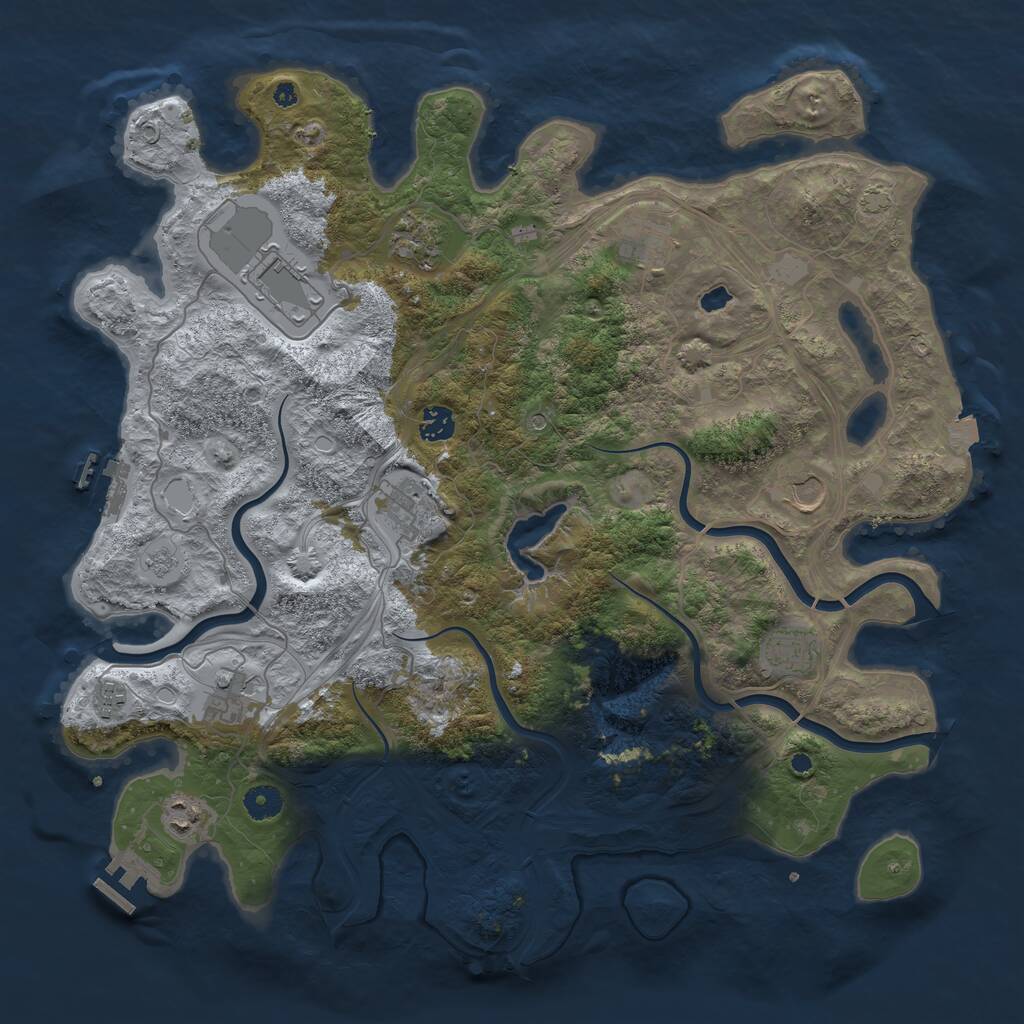 Rust Map: Procedural Map, Size: 4250, Seed: 560383672, 16 Monuments