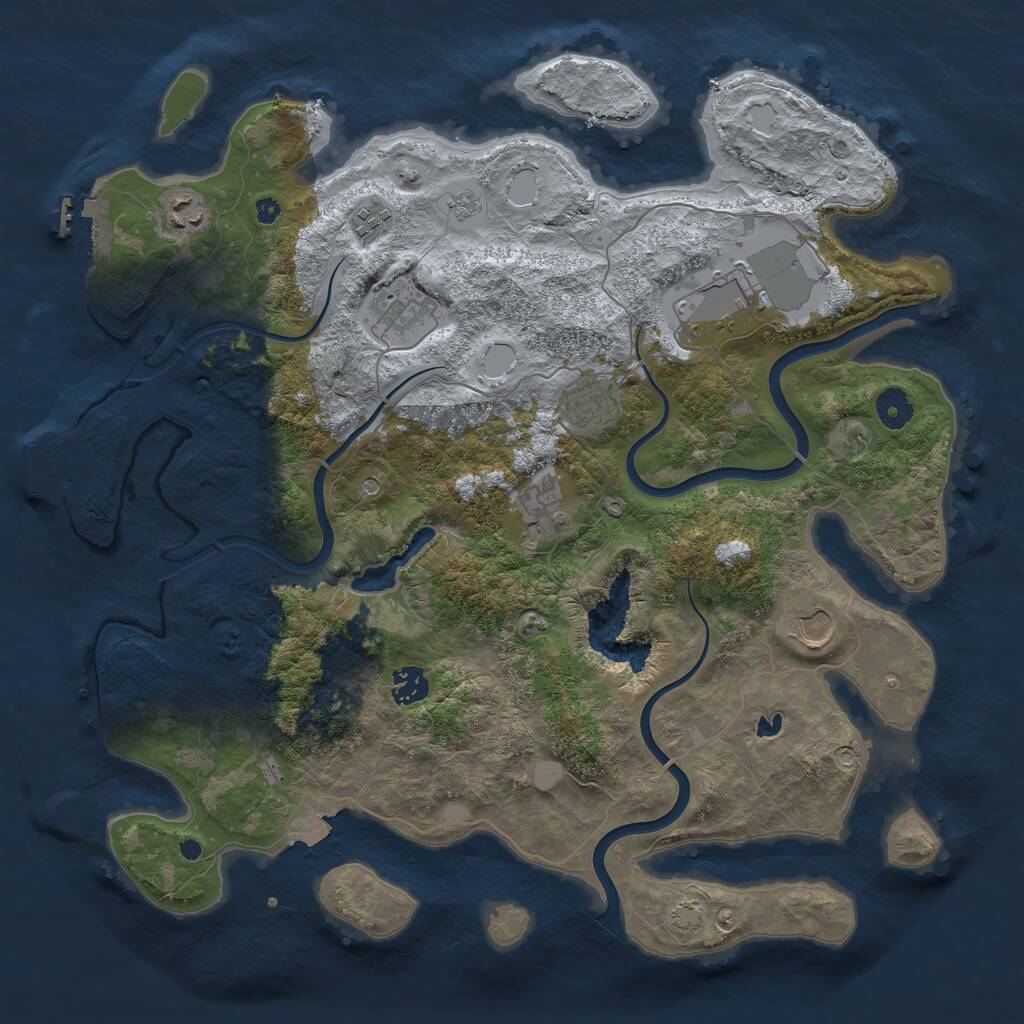 Rust Map: Procedural Map, Size: 4000, Seed: 4760, 14 Monuments