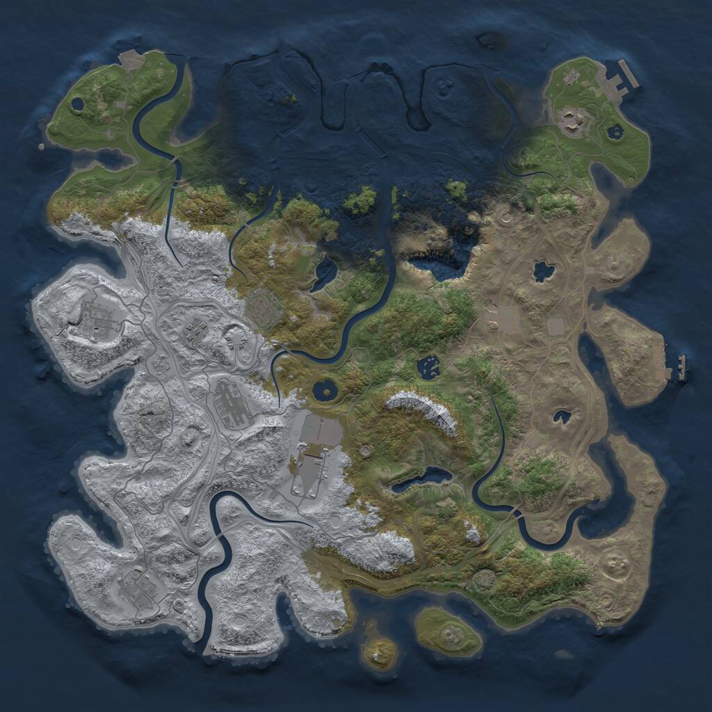 Rust Map: Procedural Map, Size: 4500, Seed: 2147287872, 15 Monuments