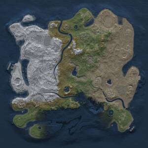 Thumbnail Rust Map: Procedural Map, Size: 4000, Seed: 525783367, 15 Monuments