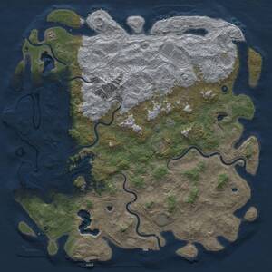 Thumbnail Rust Map: Procedural Map, Size: 6000, Seed: 164552684, 17 Monuments
