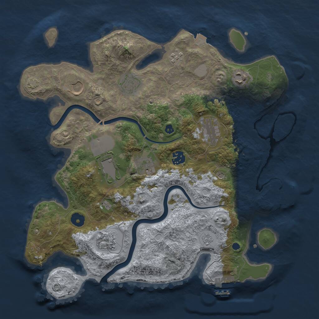 Rust Map: Procedural Map, Size: 3500, Seed: 96181941, 15 Monuments