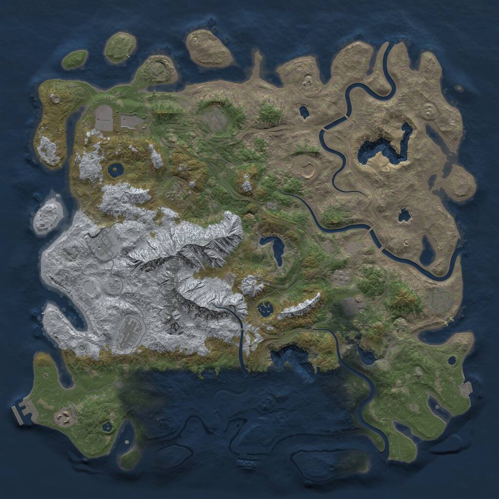 Rust Map: Procedural Map, Size: 5000, Seed: 1089319579, 17 Monuments