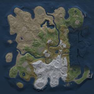 Thumbnail Rust Map: Procedural Map, Size: 4000, Seed: 1821393893, 15 Monuments