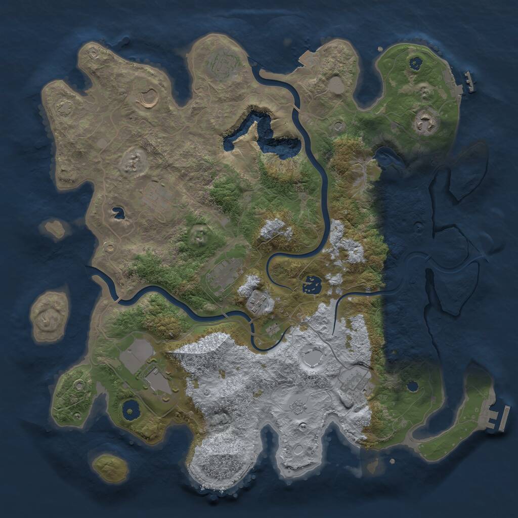 Rust Map: Procedural Map, Size: 4000, Seed: 1821393893, 15 Monuments