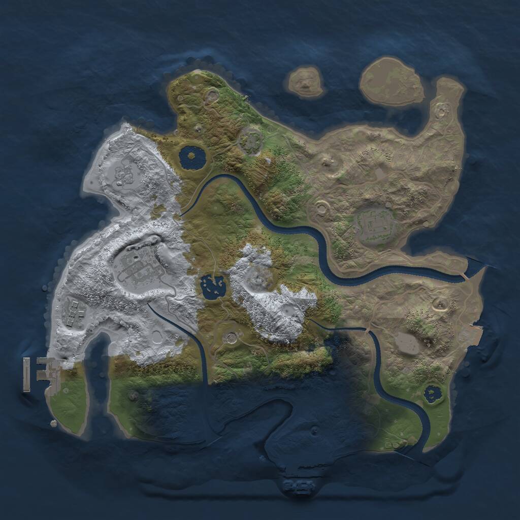 Rust Map: Procedural Map, Size: 3000, Seed: 41258, 10 Monuments