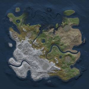Thumbnail Rust Map: Procedural Map, Size: 3500, Seed: 1305486069, 13 Monuments