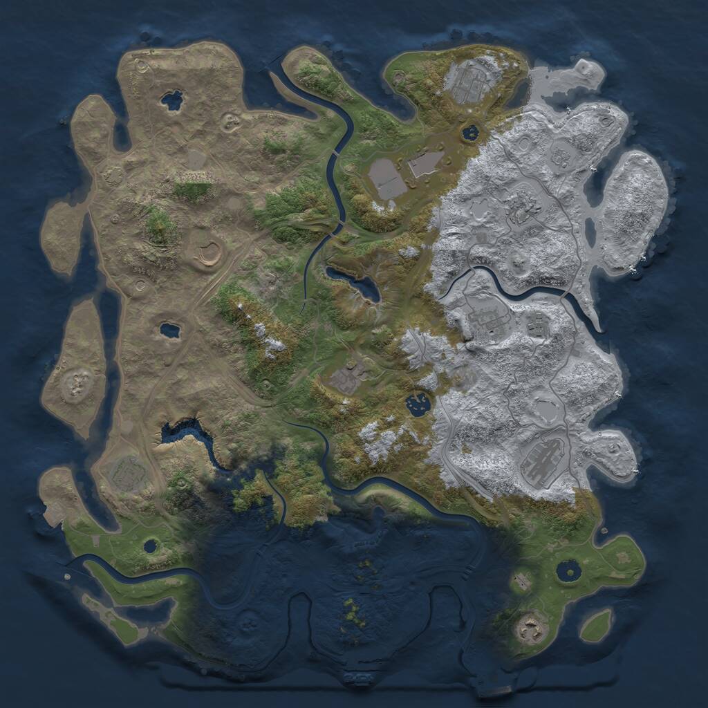 Rust Map: Procedural Map, Size: 4500, Seed: 221770243, 17 Monuments
