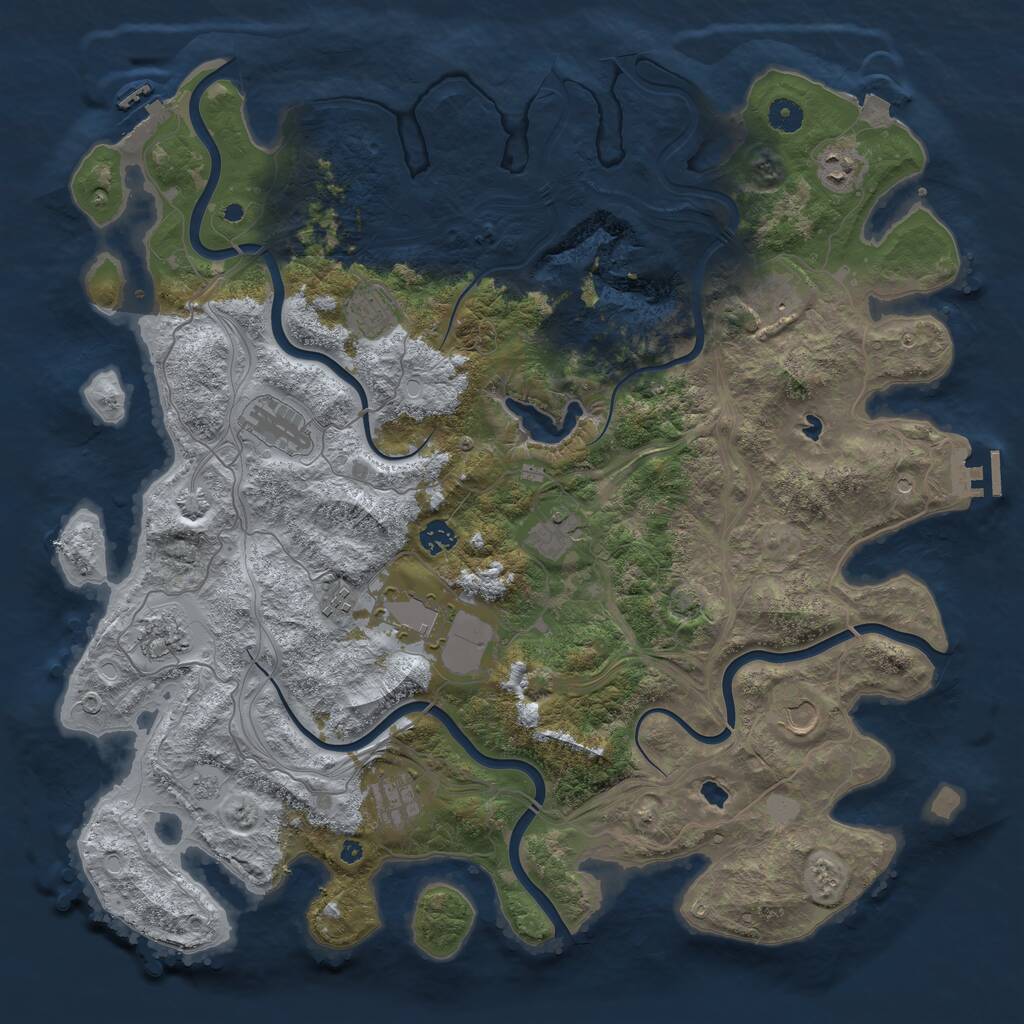 Rust Map: Procedural Map, Size: 4500, Seed: 88659, 17 Monuments