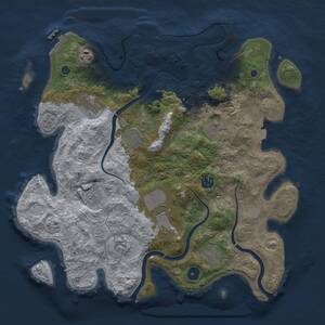 Thumbnail Rust Map: Procedural Map, Size: 3800, Seed: 1109241941, 16 Monuments