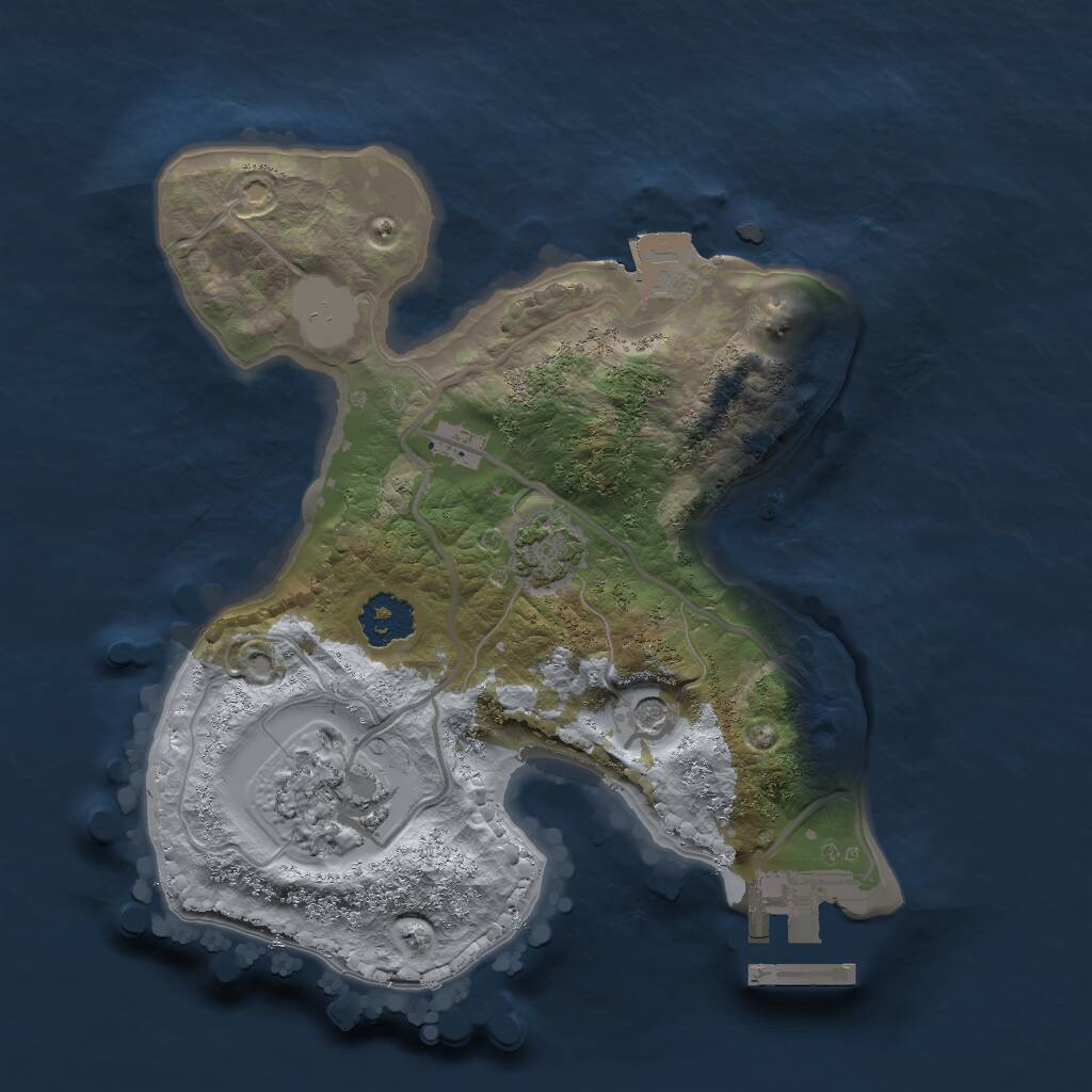 Rust Map: Procedural Map, Size: 2047, Seed: 2147483647, 5 Monuments