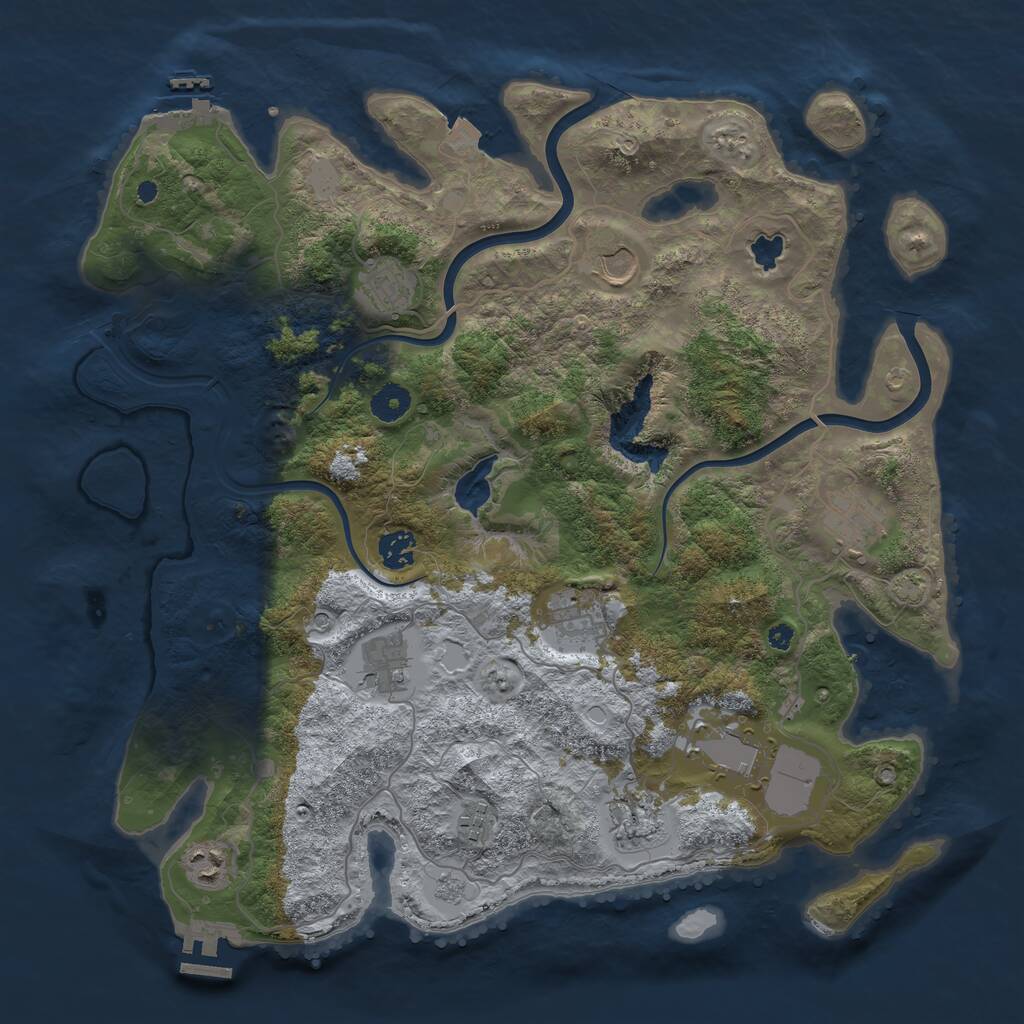 Rust Map: Procedural Map, Size: 4000, Seed: 1982823622, 16 Monuments