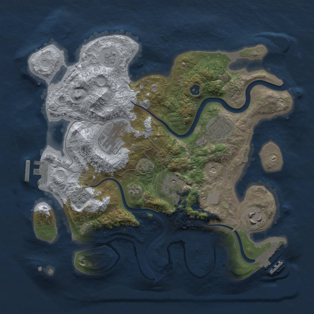 Rust Map: Procedural Map, Size: 3000, Seed: 988222746, 11 Monuments