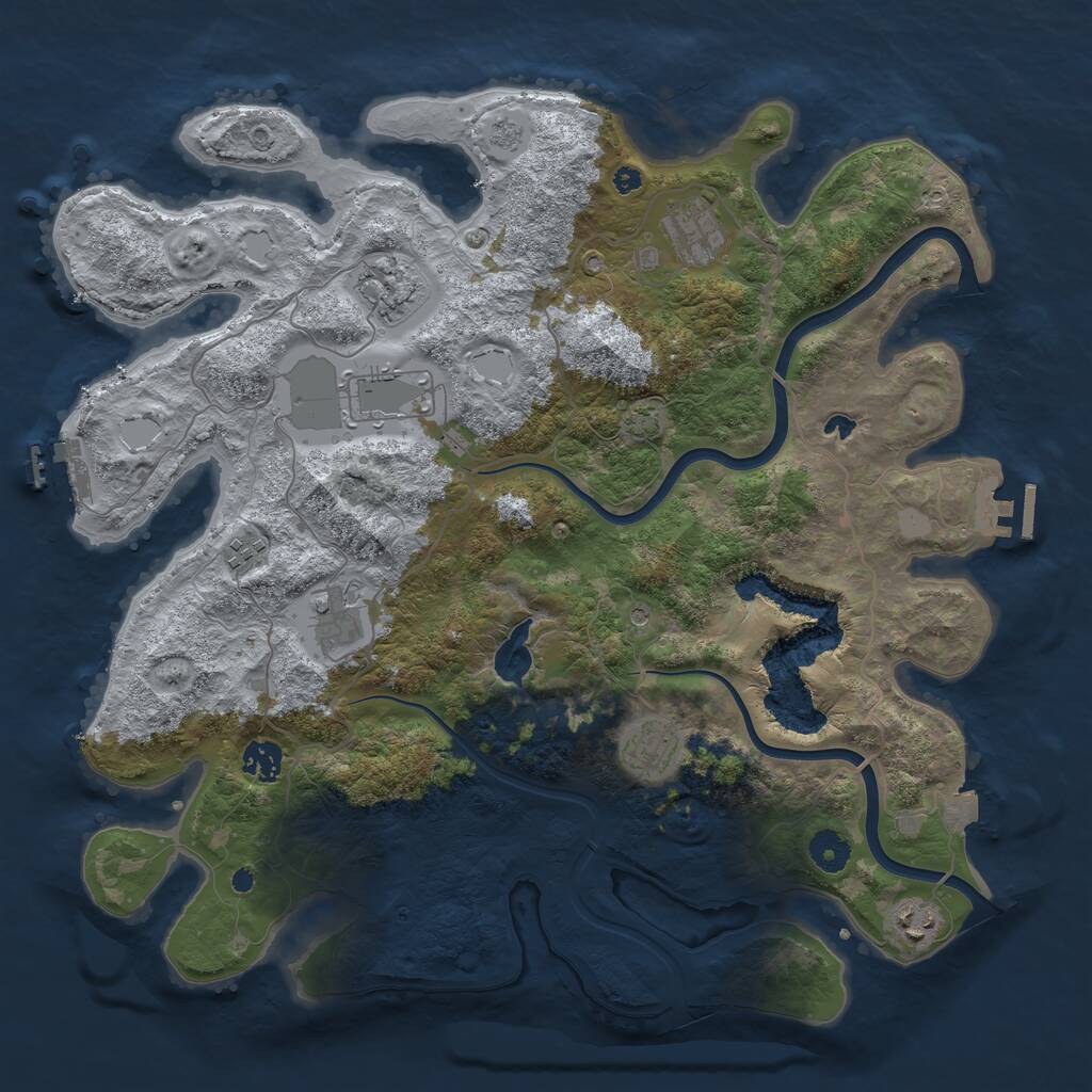 Rust Map: Procedural Map, Size: 4000, Seed: 56797, 14 Monuments