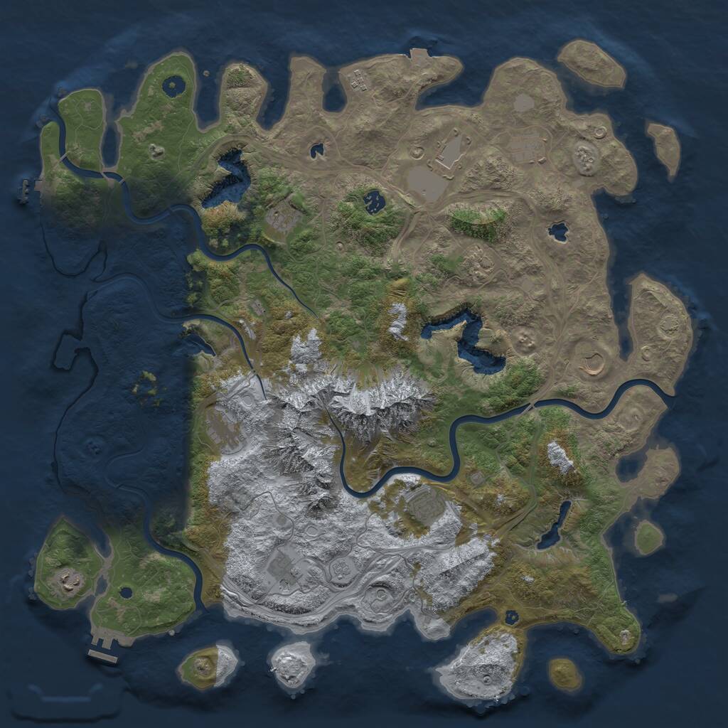 Rust Map: Procedural Map, Size: 5000, Seed: 442, 17 Monuments