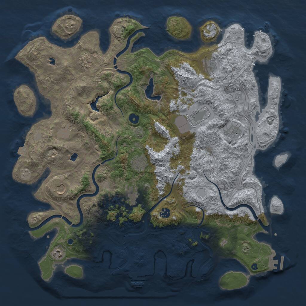 Rust Map: Procedural Map, Size: 4500, Seed: 589443582, 17 Monuments