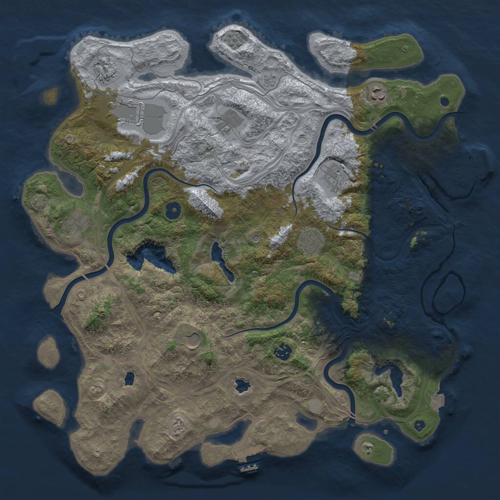 Rust Map: Procedural Map, Size: 4500, Seed: 308788339, 16 Monuments