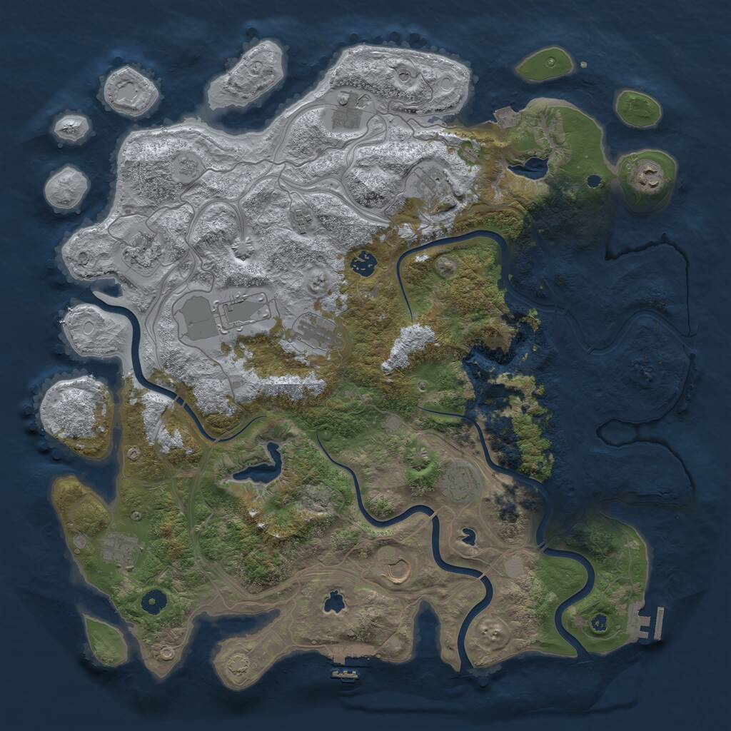 Rust Map: Procedural Map, Size: 4500, Seed: 3548701, 17 Monuments