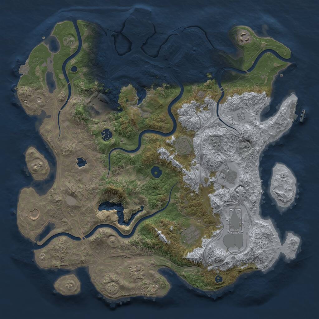 Rust Map: Procedural Map, Size: 4250, Seed: 17711177, 16 Monuments