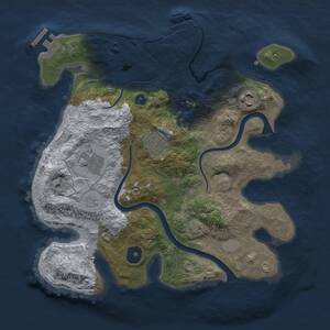 Thumbnail Rust Map: Procedural Map, Size: 3000, Seed: 1865454803, 9 Monuments